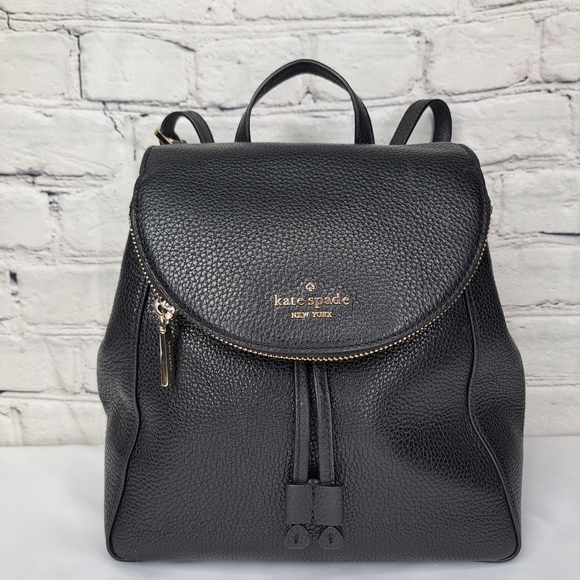 KATE SPADE 'LEILA' MEDIUM FLAP PEBBLED LEATHER BACKPACK BAG - Picture 16 of 16